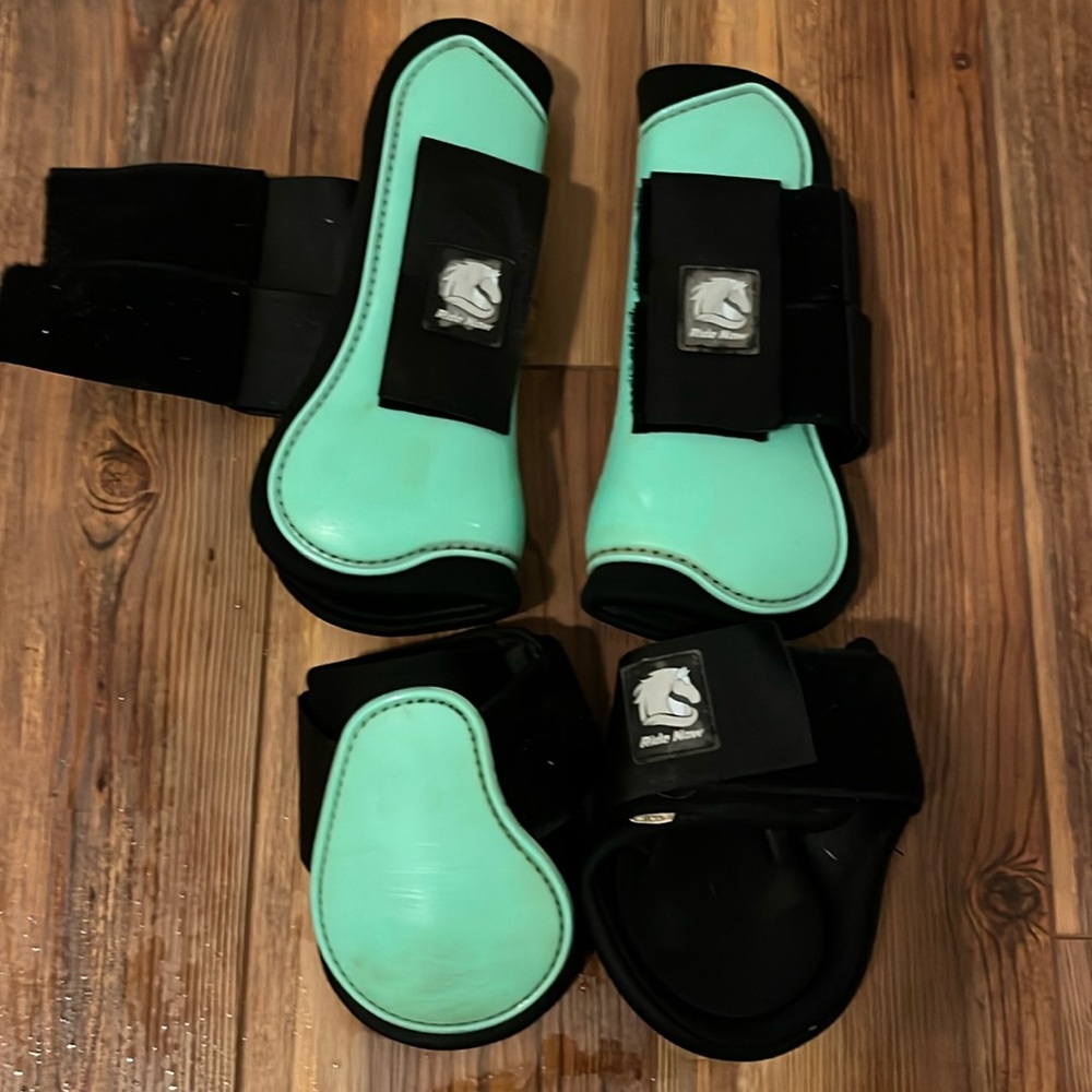 Teal horse jump boots cob size